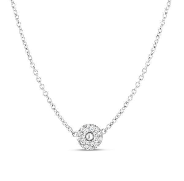 18K White Gold &amp; Diamond Pois Moi Luna Solitaire Pendant