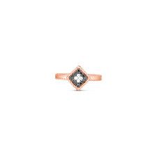 18K Rose Gold Palazzo Ducale Black &amp; White Diamond Square Top Ring