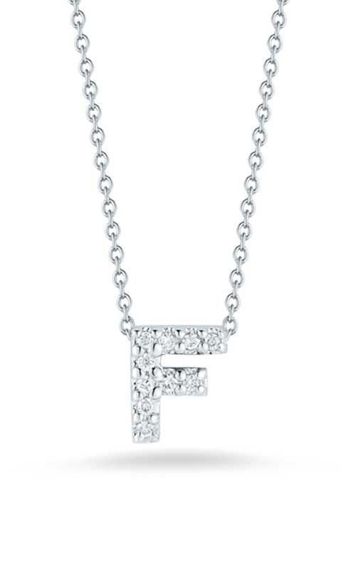 18K White Gold Tiny Treasures Diamond Love Letter "F" Necklace