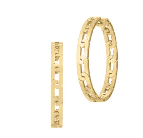 18K Yellow Navarra Large Hoop Earrings