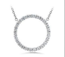 18K White Gold Tiny Treasures Small Diamond Circle Necklace