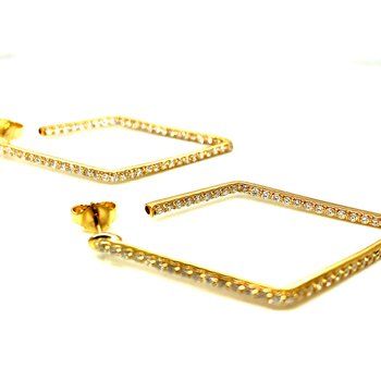 18K Yellow Diamond Medium Shape The Perfect Diamond Hoop®  Earrings