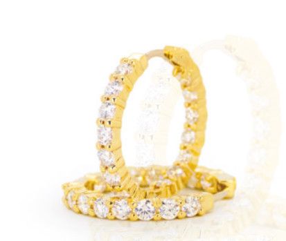 18K Yellow Gold Small Inside Outside The Perfect Diamond Hoop® Earrings