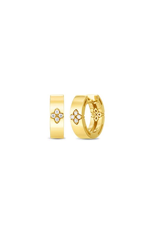 18K Gold Love In Verona Diamond Accent Small Hoop Earrings - 18K Yellow Gold