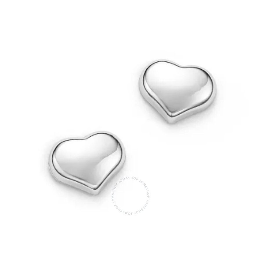 18K White Gold Tiny Treasures Heart Stud Earrings