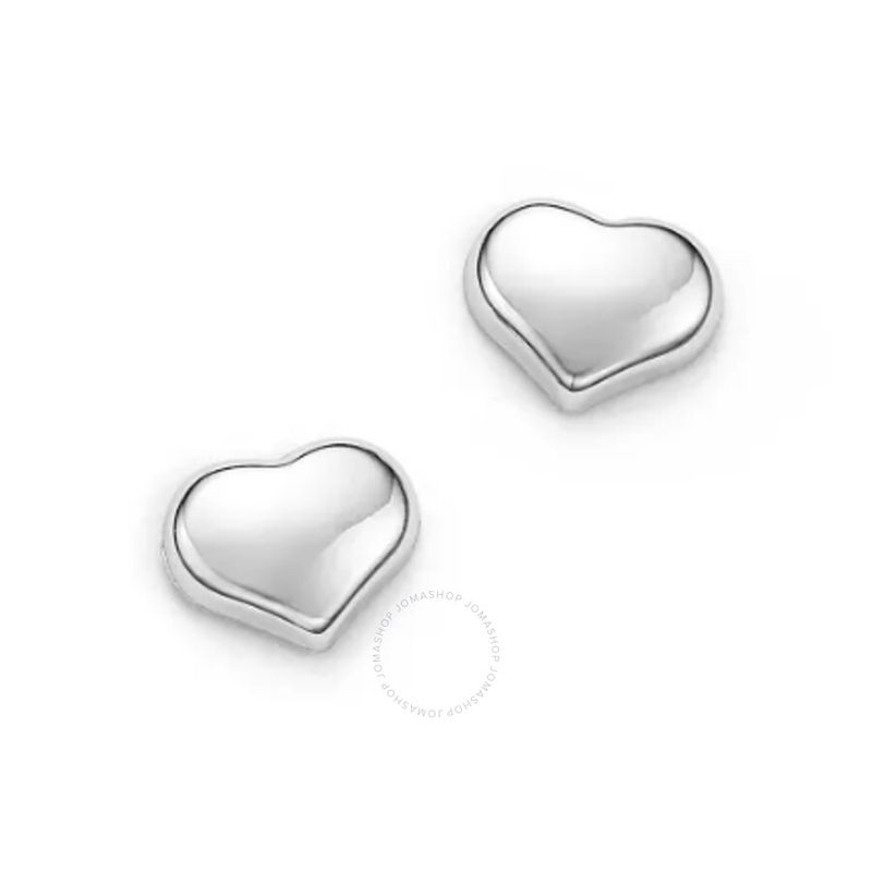 18K White Gold Tiny Treasures Heart Stud Earrings