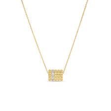 18K Yellow Gold Dolcetto Diamond Tube Necklace