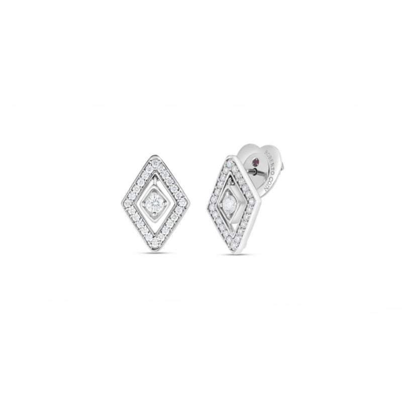 18K White Gold Diamante Diamond Stud Earrings