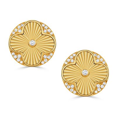 18K Yellow Gold .24Ct Diamond Helios Earring
