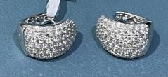 18K White Gold Diamond Huggies Earrings 1.52Ct