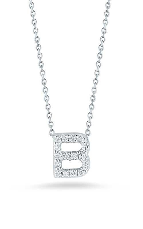 18K White Gold Tiny Treasures Diamond Love Letter "B" Necklace