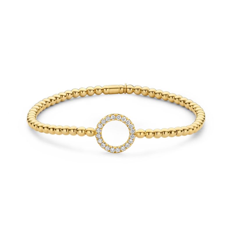 18K Yellow Gold Diamond Circle Stretch Bracelet