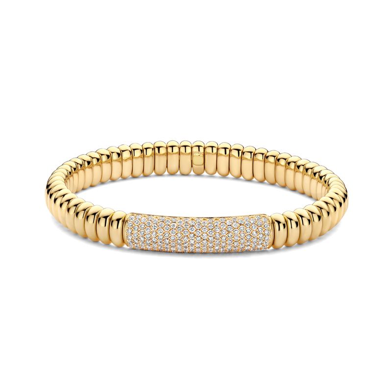 18K Yellow Gold Diamond Stretch Bracelet