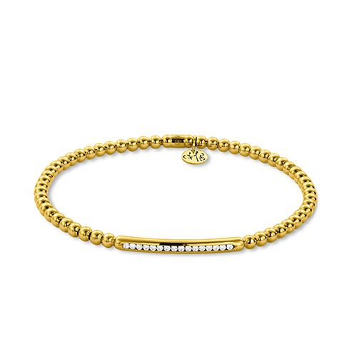 18K Yellow Gold Diamond Pave Bar Stretch Bracelet