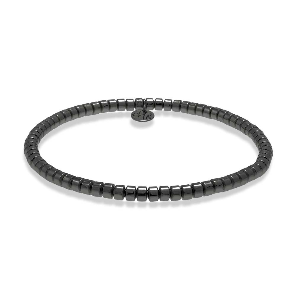 18K Gold and Ruthenium Men Stretch Bracelet