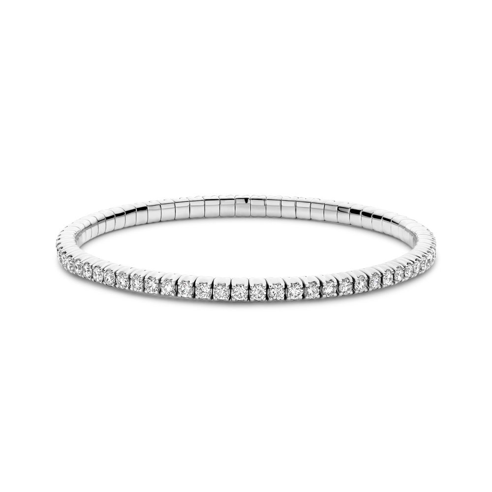 18K White Gold Diamond Tennis Stretch Bracelet