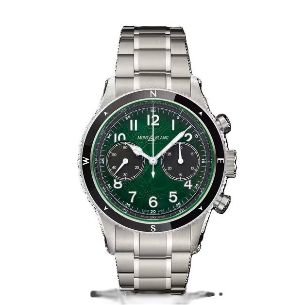 1858 Auto Chrono Green Dial  Bracelet 0 Oxygen