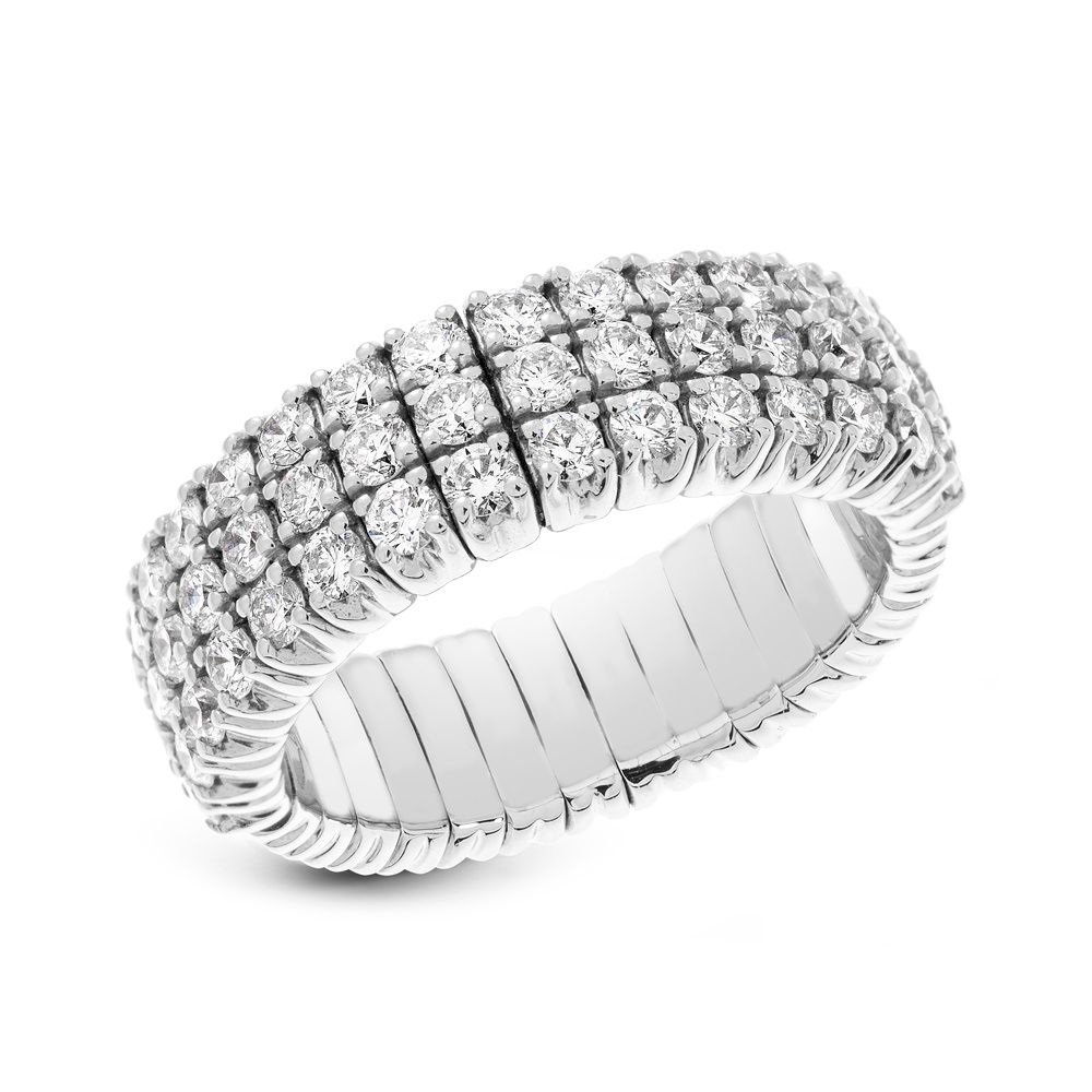 18K White Gold Diamond Stretch Ring