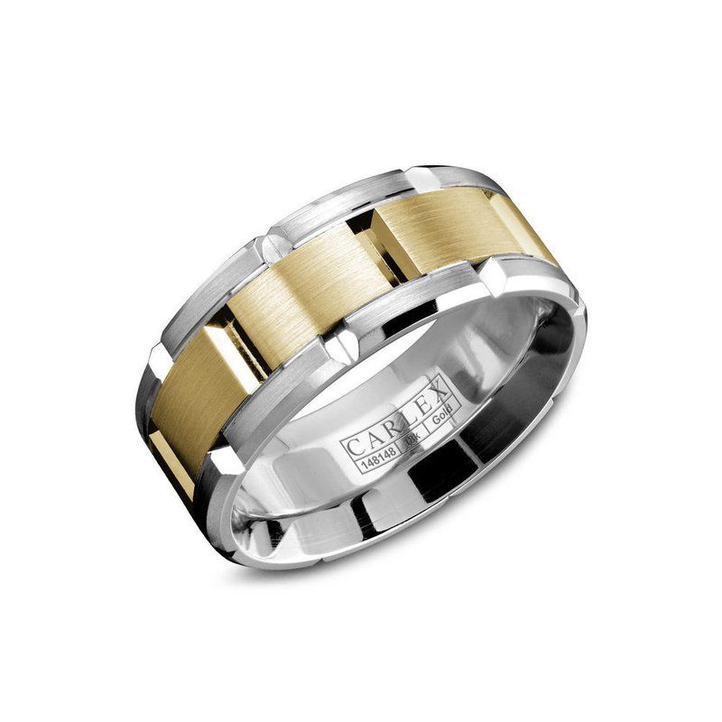 18K Yellow and White Gold 9mm Comfort Fit