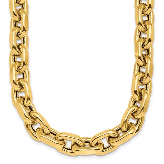 14KY Fancy Open Link Polished Chain