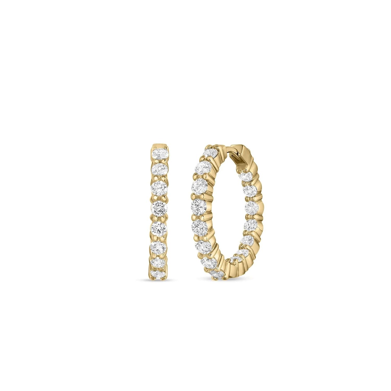 18K Yellow Gold Small Inside Outside The Perfect Diamond Hoop® Earrings