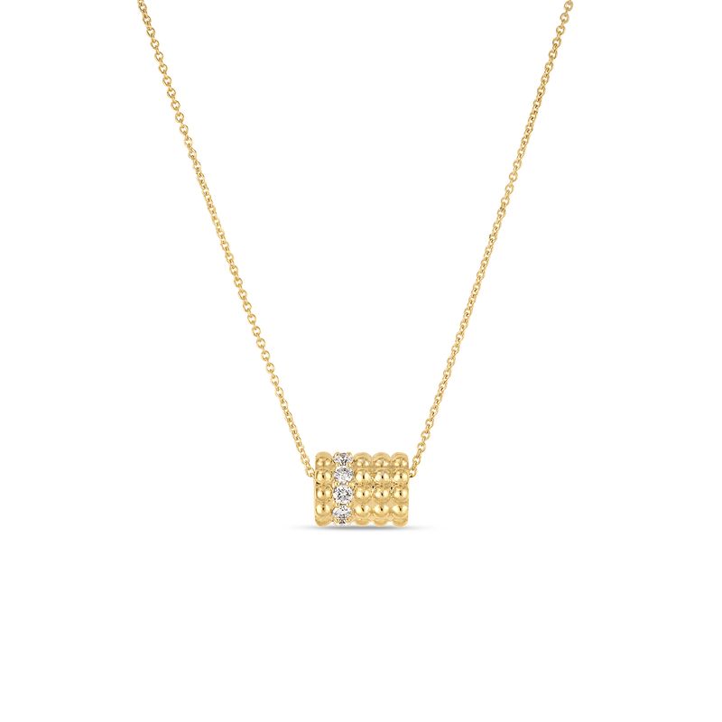 18K Yellow Gold Dolcetto Diamond Tube Necklace