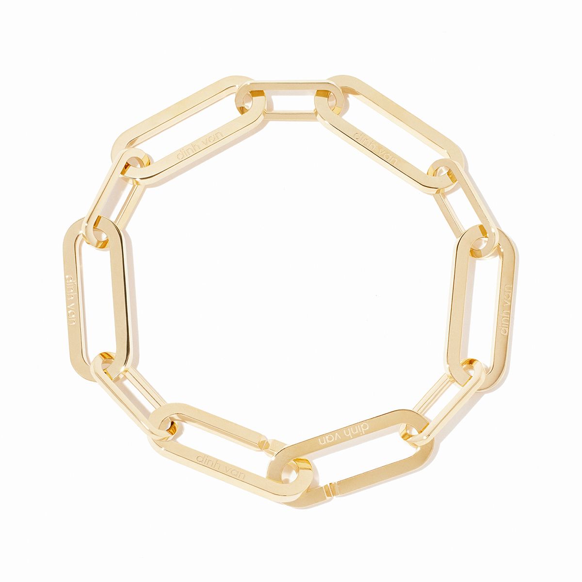 dinh van Maillon Large 18K Yellow Gold Star Link Bracelet