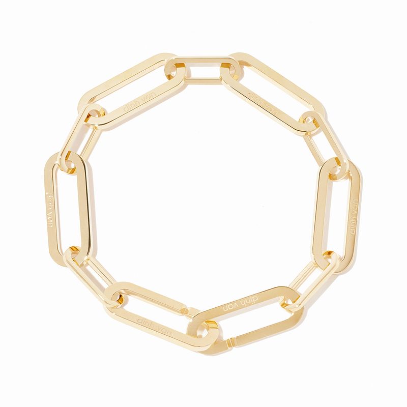 dinh van Maillon Large 18K Yellow Gold Star Link Bracelet