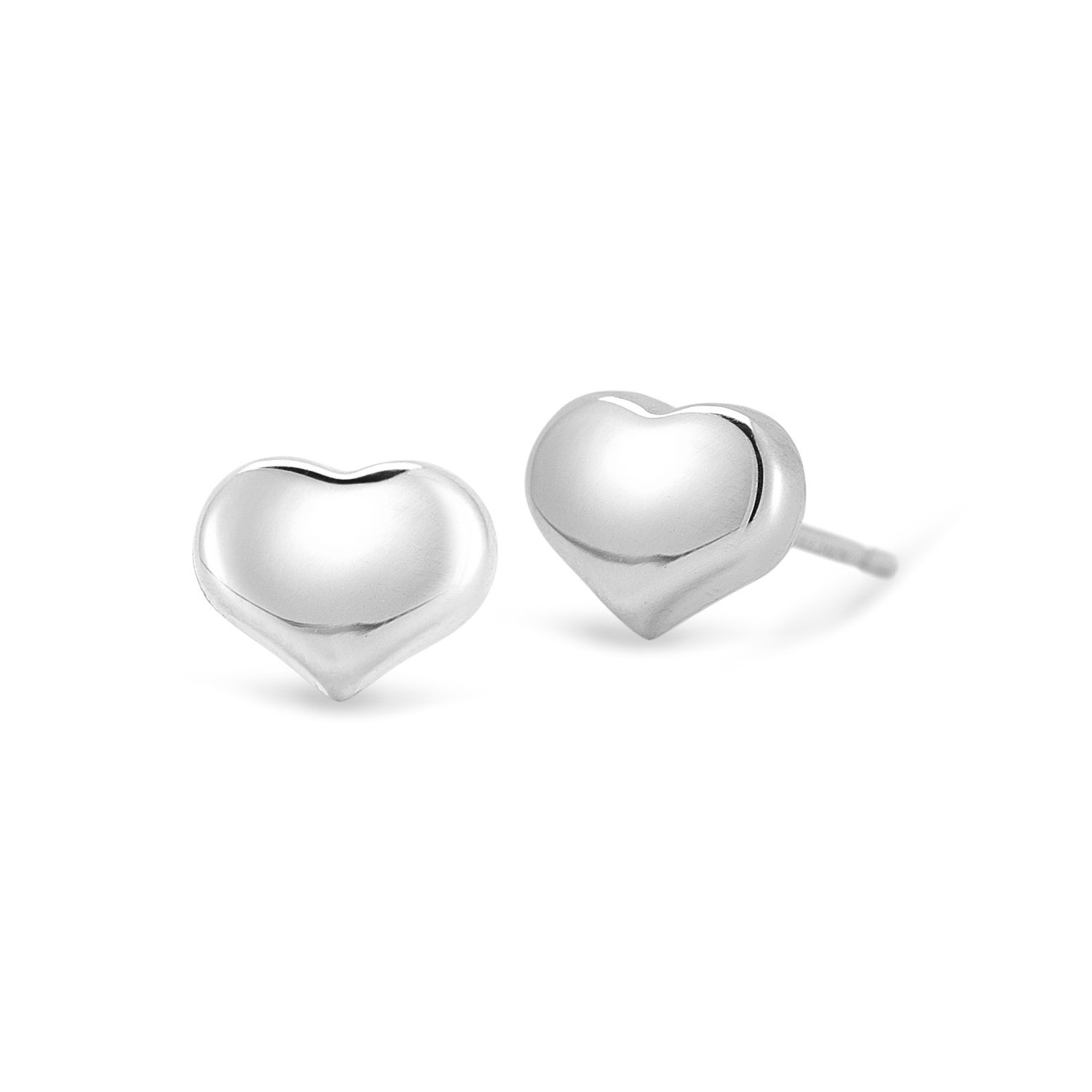 18K White Gold Tiny Treasures Heart Stud Earrings