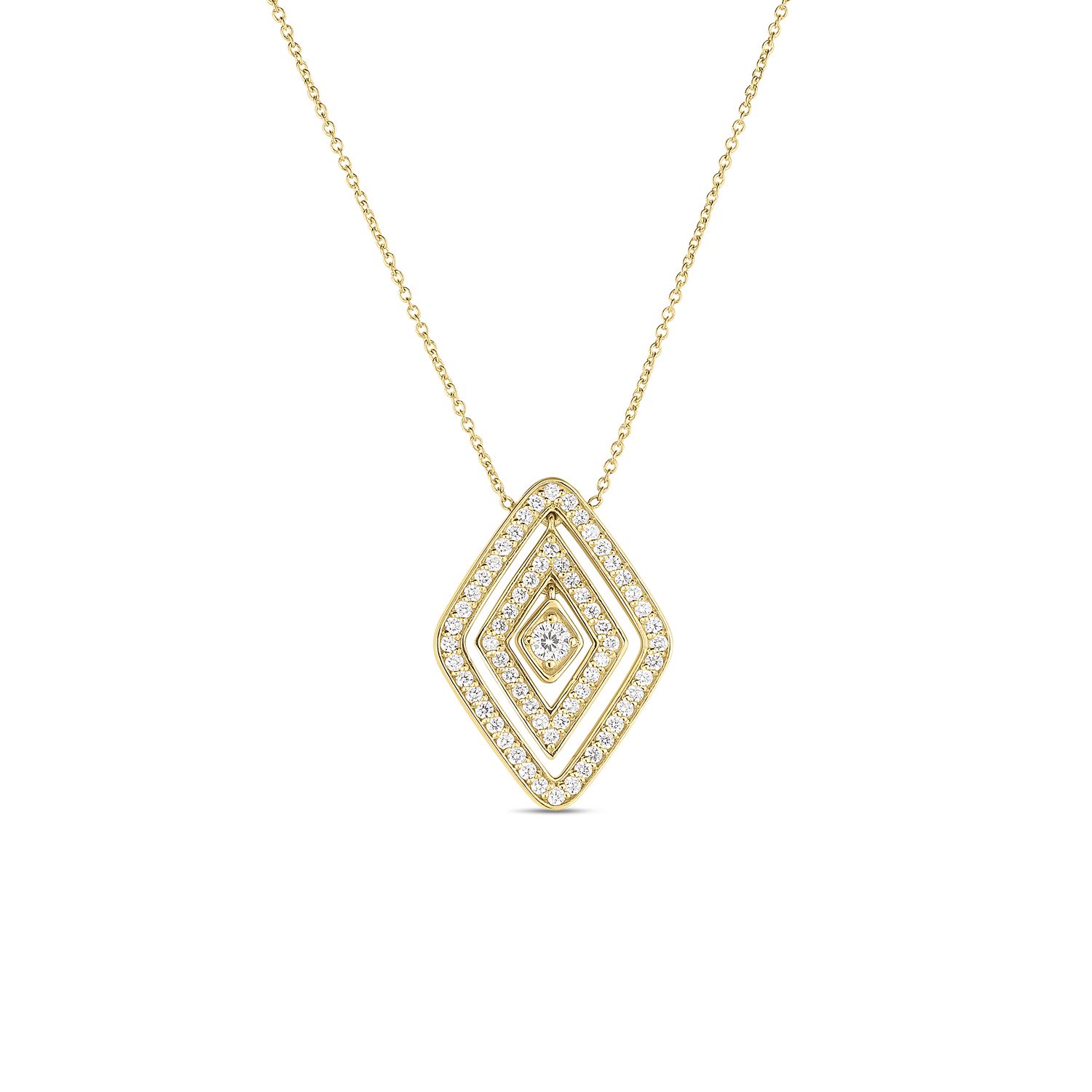 18K Yellow Gold Diamante Large Diamond Necklace