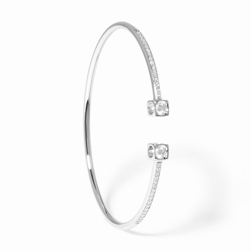 dinh van Le Cube Diamant Medium 18K White Gold Diamond and Pave Diamond Cuff Bracelet