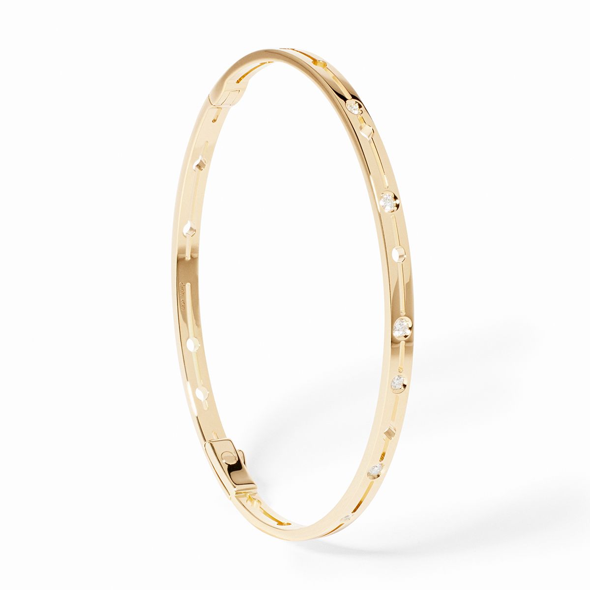 dinh van Pulse Small 18K Yellow Gold Diamond Bangle Bracelet