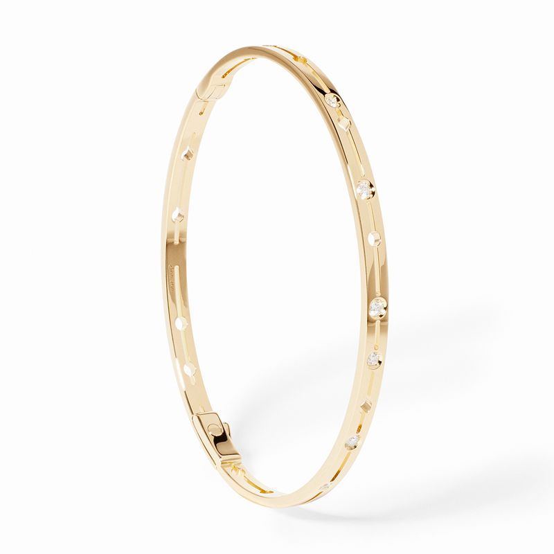 dinh van Pulse Small 18K Yellow Gold Diamond Bangle Bracelet