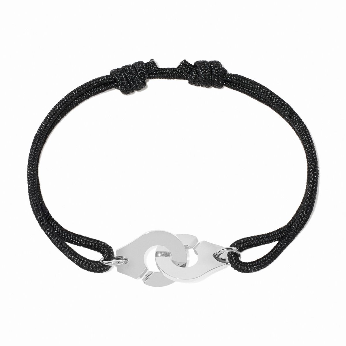 dinh van Menottes R12 Platinum on Cotton Cord Bracelet