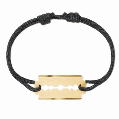dinh van Lame de Rasoir Large 18K Yellow Gold on Cotton Cord Bracelet