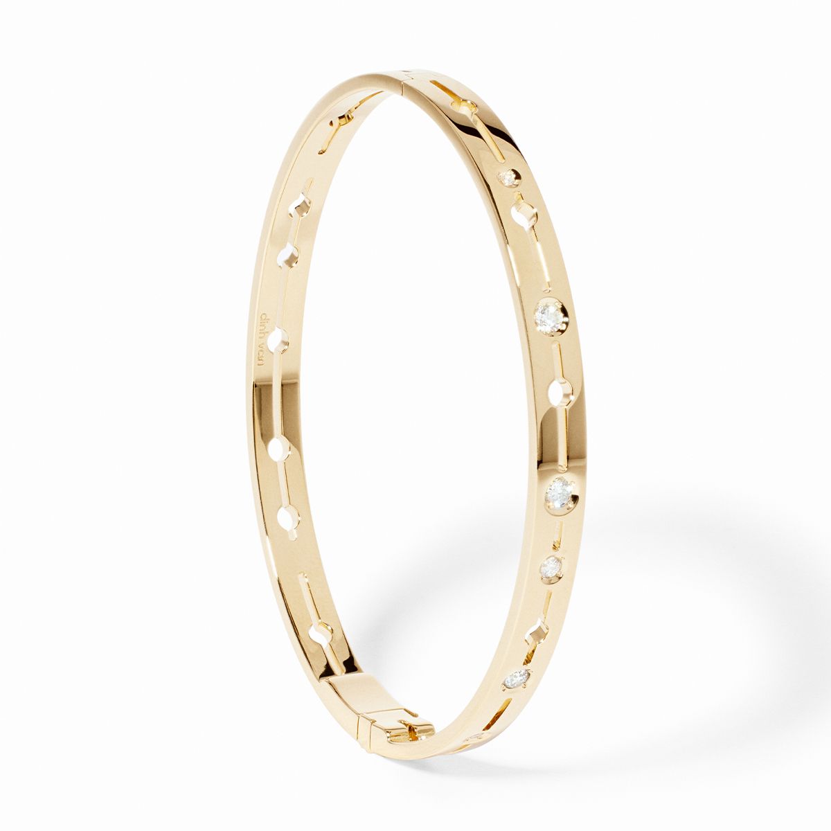 dinh van Pulse 18K Yellow Gold Diamond Bangle Bracelet