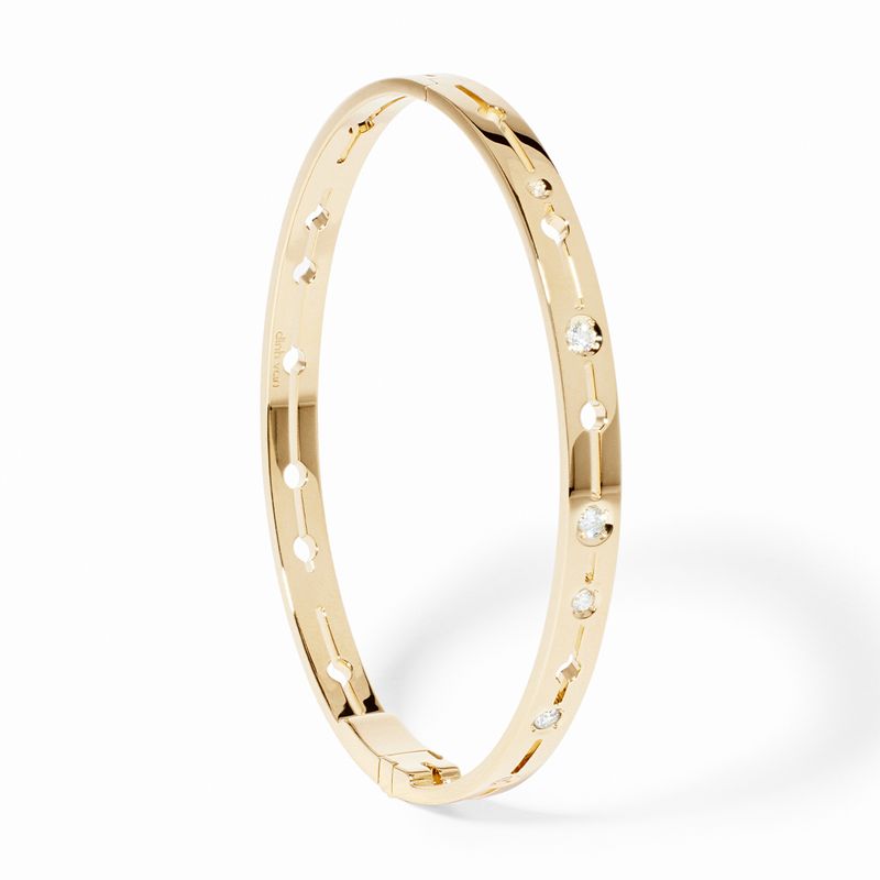 dinh van Pulse 18K Yellow Gold Diamond Bangle Bracelet
