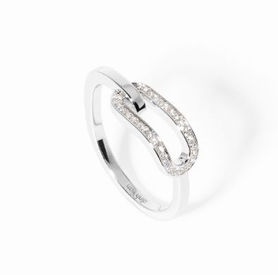 dinh van Maillon Small 18K White Gold Diamond Ring