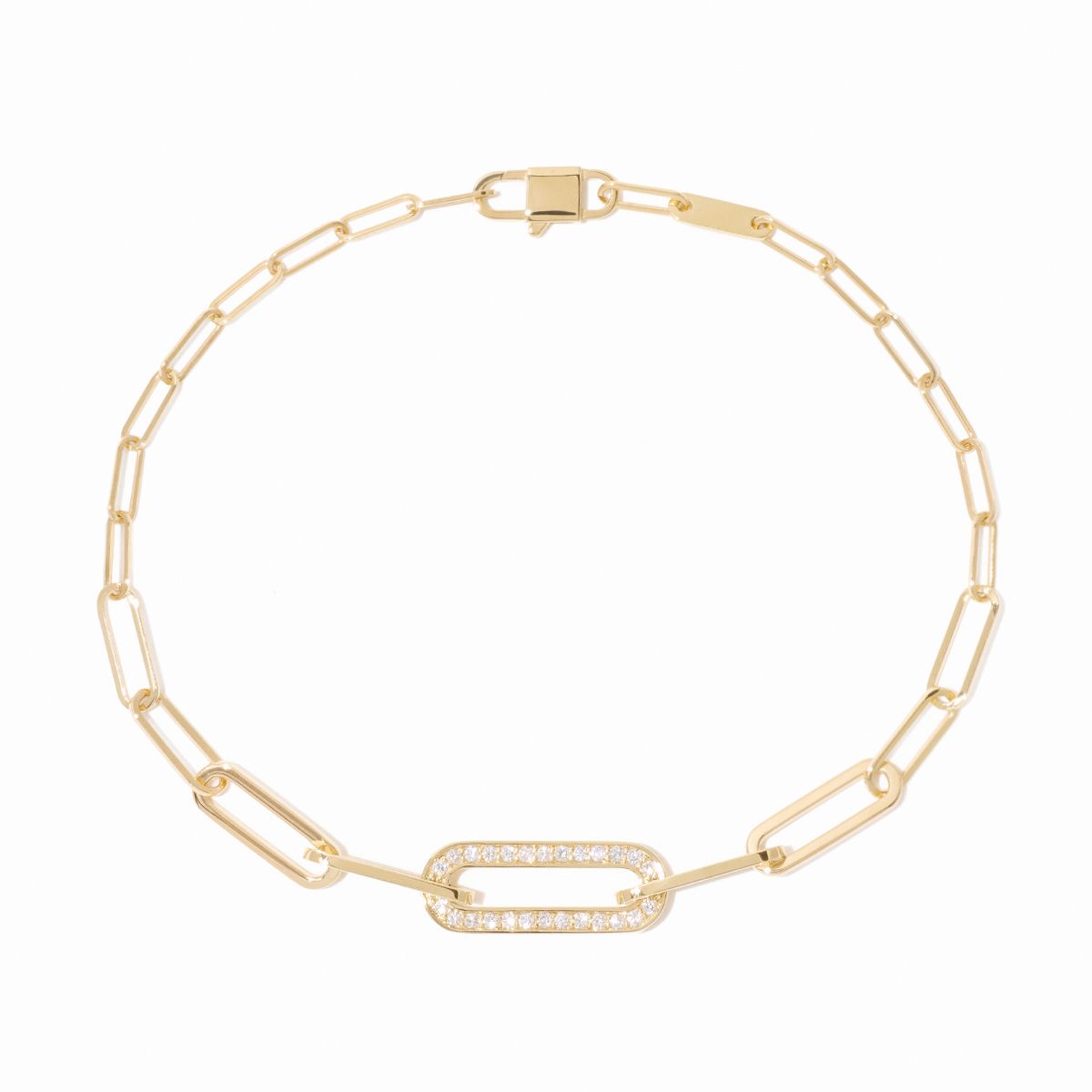 dinh van Maillon Small 18K Yellow Gold Single Diamond Link Bracelet