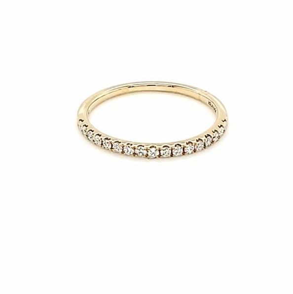 18K Yellow Gold 0.19ctw Diamond Half Shank 1.8mm Ring