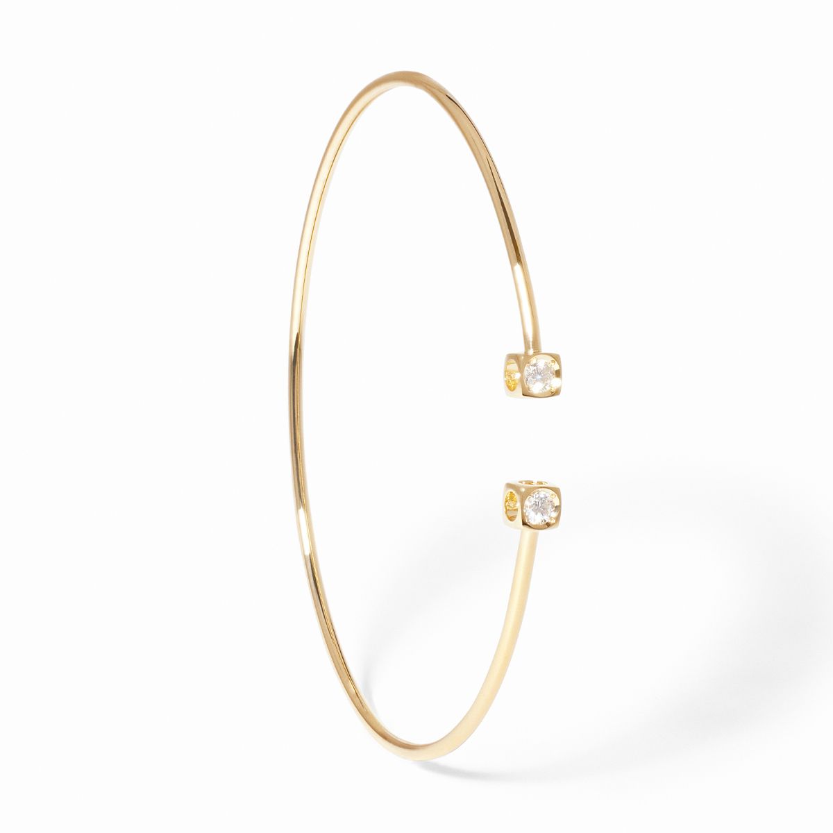 dinh van Le Cube Diamant Small 18K Yellow Gold Diamond Cuff Bracelet
