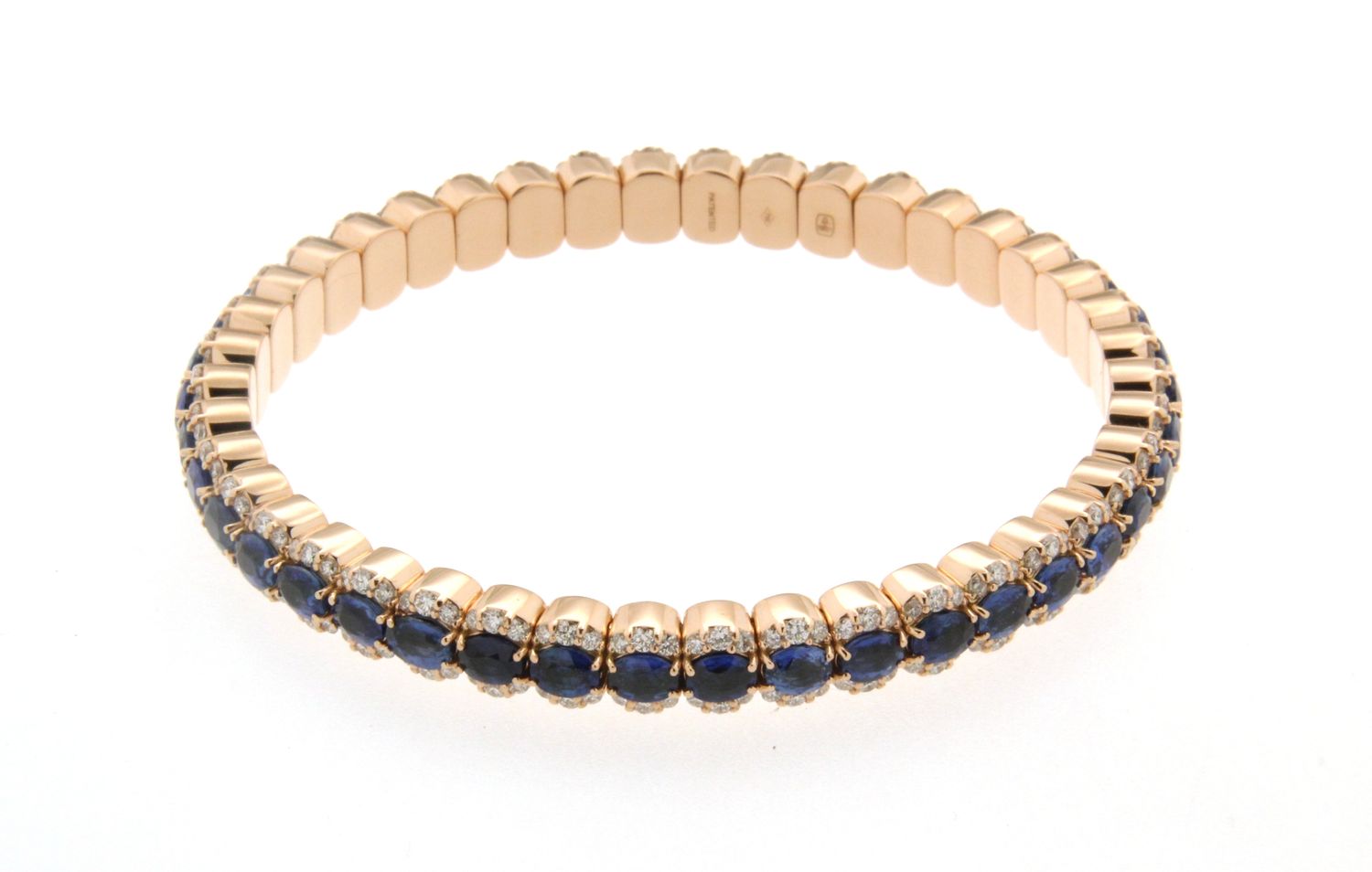 18K Rose Gold Sapphire and Diamond Tresore Stretch Bracelet