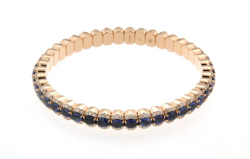 18K Rose Gold Sapphire and Diamond Tresore Stretch Bracelet