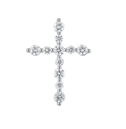 Graduated Diamond Alternating Cross Pendant on Chain