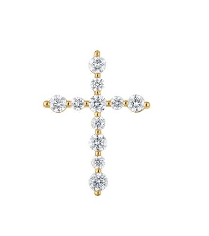Graduated Diamond Alternating Cross Pendant on Chain