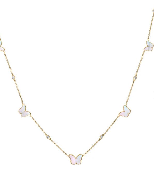 Mother of Pearl Butterflies Necklace