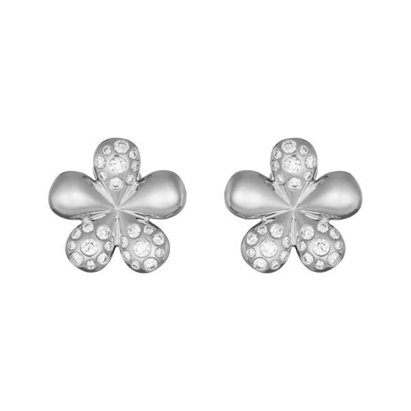 18K White Gold Flower with  2.2ctw Scattered Diamond Stud G/VS