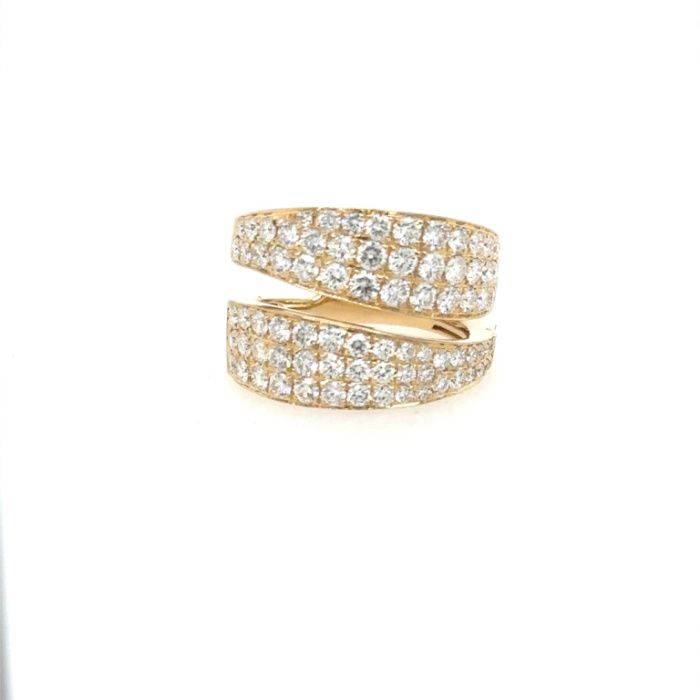 18K White Gold Diamond Pave Split Ring