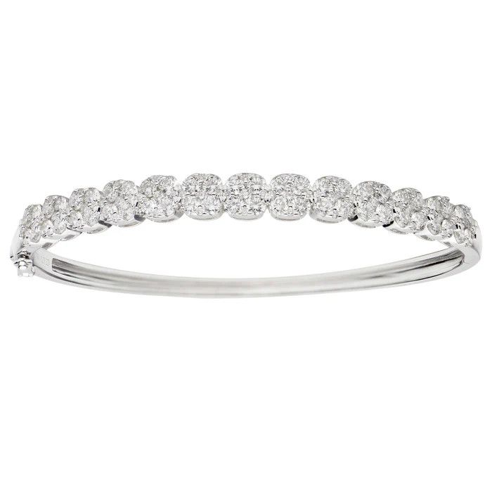 18KW Round Diamond Cluster Bracelet