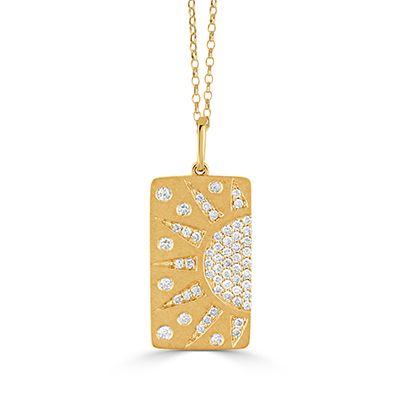 18KY Celestia Medallion Pendant Necklace